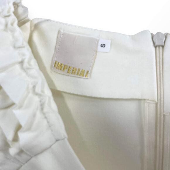 00s IMPERIAL Vintage White Belted Sheath Dress - Picture 6 of 9